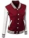 Xpril Women's Stylish Color Contrast Long Sleeves Varsity Jacket
