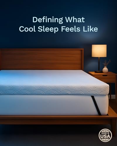 Image of ViscoSoft Active Cooling 4 Inch Twin XL Size Memory Foam Mattress Topper for Cooler Sleep - Copper-Infused Mattress Pad with Straps - Firm Bed Topper with Washable Cover