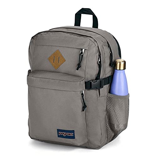 Image of JanSport Main Campus Backpack - Travel or Work backpack w 15-Inch Laptop Sleeve and Dual Water Bottle Pockets, Graphite Grey
