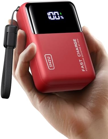 INIU Power Bank, 25000mAh 100W High Capacity USB C Laptop & Phone Portable Charger, Fast Charging Flight Cruise Ship Travel Essential Mini Battery Pack for College Students Travelers Boys Girls, Red