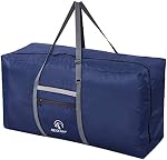 REDCAMP 100L Foldable Extra Large Duffle Bag 31 Inch, Lightweight Travel Duffel Bag with Adjustable Strap for Men Women, Black/Dark Blue/Red
