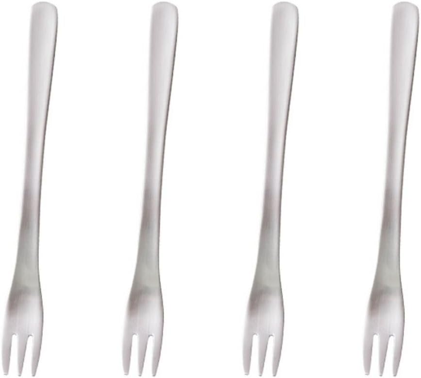 Leadigol 4PCS Appetizer Forks, Stainless Steel Fruit Fork, Pastry Cake Salad Portable Kitchen Tableware Salad Fruit Forks for Party Travel
