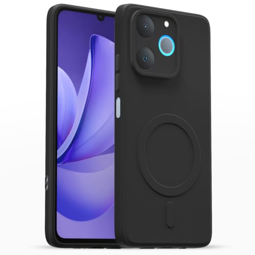 Image of Pikkme Back Cover for Realme P4 Lite 4G Soft Matte Silicone Mag-Safe Design (Mag-Safe Not Support) Camera Protection | Slim Fit Bumper Cover (Black)