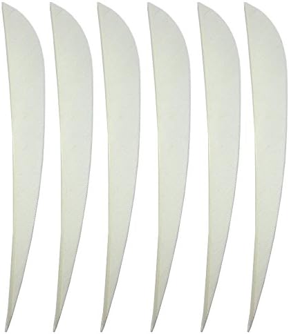 ZSHJGJR Archery Arrow Feathers 4Inch 5 Inch Turkey Feathers Fletchings Arrow Feathers Fletches Right Wing for DIY Hunting Arrows 50PCS (5 inch, Right Wing, White)