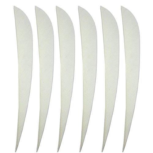 ZSHJG Archery Arrow Feathers 5 Inch Turkey Feathers Fletchings Arrow Feathers Fletches Right Wing for DIY Hunting Arrows 50PCS (White)