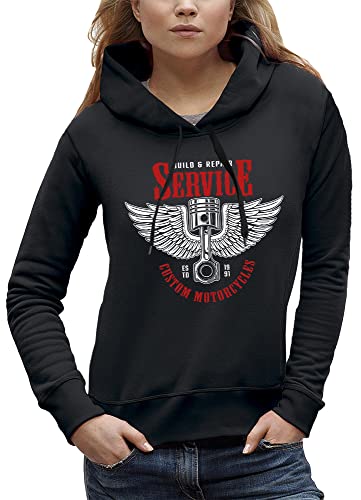 Sweat biker femme piston ailes d'ange idéal pour les rassemblements moto