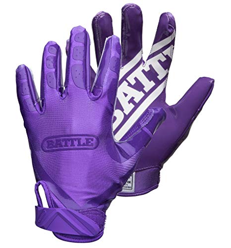 Battle Double Threat Football Gloves – Ultra-Tack Sticky Palm Receivers Gloves – Pro-Style Receiver Gloves, Adult