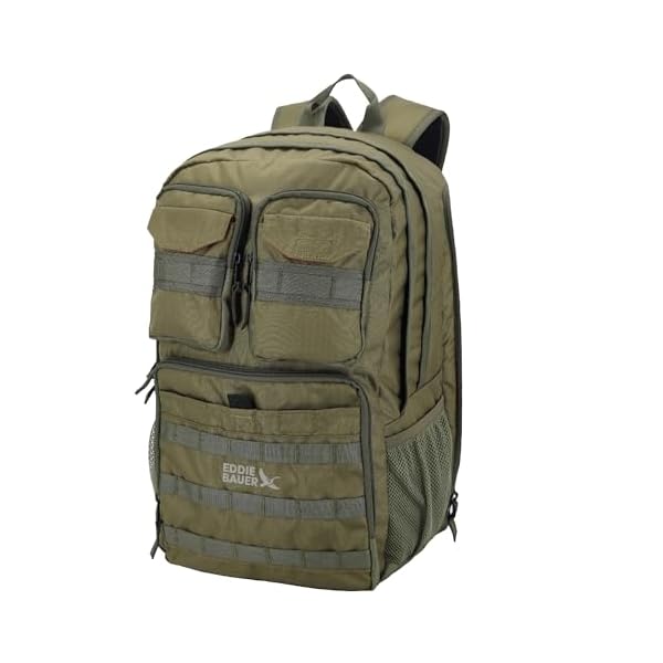 Eddie Bauer Cargo Tactical Backpack | Adventure | Heavy Duty | Outdoor | Water Resistant | 600D Polyester - Grey Moss