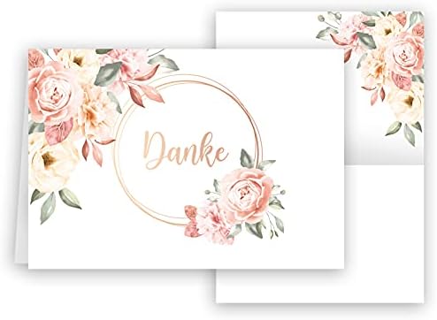10 Elegante Dankeskarten Mit Rosa Rosen – Perfekt Nach Hochzeit, Geburt Oder Taufe
