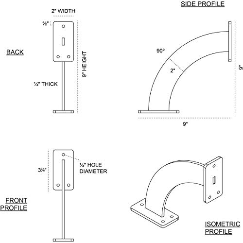 2"W x 9"D x 9"H Bradford Steel Bracket, Antiqued Pewter by Ekena Millwork - Image 2