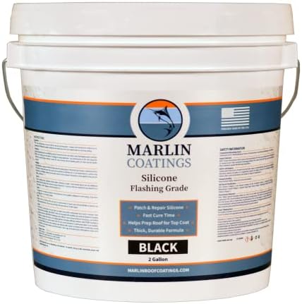 100% Silicone Roof Patch – Prevent and Repair Leaks – Complete Waterproofing – Easy Trowel or Brush Application… (1 Gallon, Black)