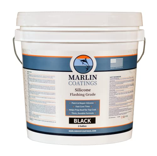 100% Silicone Roof Patch â€“ Prevent and Repair Leaks â€“ Complete Waterproofing â€“ Easy Trowel or Brush Applicationâ€¦(1/2 Gallon, Black)