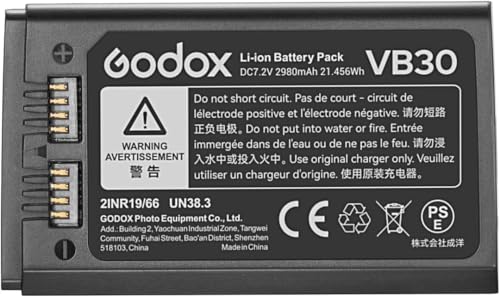 Godox VB30 Akku für V100 V1Pro V1, Akku Ersatz mit USB C Port für V1ProC V1ProS V1ProN V1S V1C V1N V1F V1O V1P V100C V100N V100S V860III-S V860III-C V860III-N Kamerablitz Speedlite