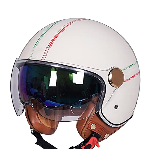 Casque moto jet rétro ECE demi casque cyclomoteur électrique - 2