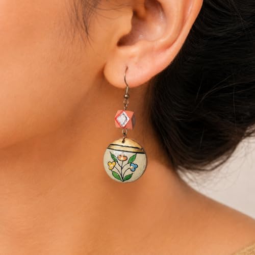 Image of Handcrafted Artistic & Tribal Earrings Collection for Women - Bohemian, Floral, Wooden & Ethnic Statement and Stud Designs
