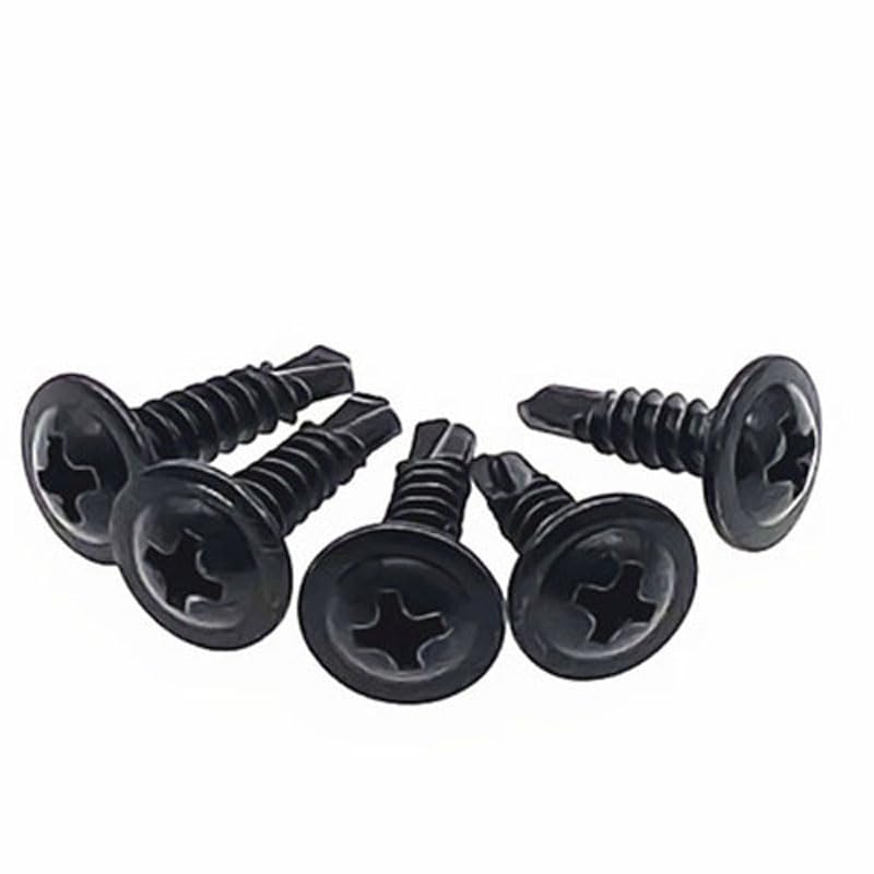 Generic M4.2 M4.8 Phillips Screw Truss Head Self Drilling Dovetail Bolts Drill Tail Self-Tapping Screws Black - (Thread Diameter: M4.2x45mm(15pcs))