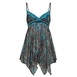 Women's Casual Summer Spaghetti Strap Tank Tops Vintage Boho Floral Cami Print Sleeveless V Neck Strappy Shirts (Large, 10)