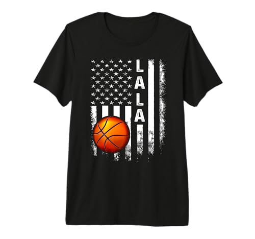 Basketball Lala America Flag Vintage Christmas Xmas Premium Tri-blend T-Shirt