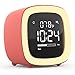Kids Alarm Clock, Cute-TV Night Light Alarm Clock for Kids, Girls, Children, Bedroom, Rechargeable Battery Operated Alarm Clock with Sleep Timer, Indoor Thermometer – Living Coral