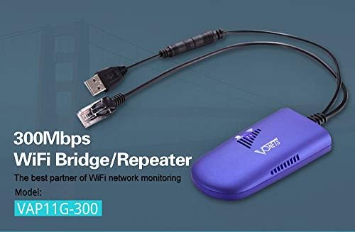 VAP11G-300 Ethernet Wifi Adapter Wireless Ethernet Adapter Wifi Bridge Convert Ethernet to Wifi RJ45 Ethernet Port to Wireless WiFi Dongle Repeater