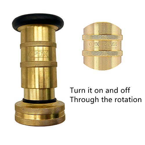 SAFBY Fire Hose Nozzle Brass Fire Equipment Spray Jet Fog (1" NH/NST) by SAFBY - Image 2