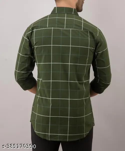 Image of Men's Cotton Casual Shirt, Brown, Full Sleeves, Regular Fit