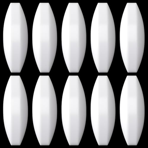 Qunclay 10 Pack Magnetic Stirrer Stir Bar 10mm×30mm 1.18 Inch Length PTFE Magnetic Mixer Stir Bar Rod for Industrial/Laboratory, Olive Shape, White