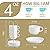 SWEEJAR Porcelain Espresso Cups with Saucers, 4 Ounce Stackable Cappuccino Cups with Metal Stand for Coffee Drinks, Latte, Tea - Set of 4