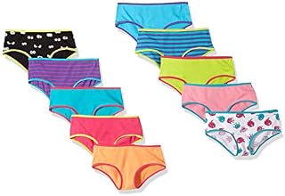 Spotted Zebra Girls' Kids Bikini Underwear, 10-Pack Monsters, Medium
