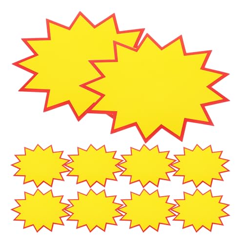 Étiquettes de prix en papier jaune Veemoon pour magasin | Lot de 100 pièces