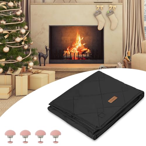 Magnetic Fireplace Cover for Winter, Insulation Fireplace Blanket for Heat Loss with 10 Magnets,...
