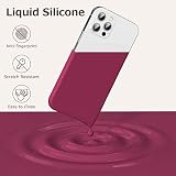 GOODVISH Etui 3 w 1 iPhone 12 Pro Max z 2 sztukami folii ochronnej – płynny silikon, etui na telefon komórkowy, z miękką wyściółką wewnętrzną z mikrofibry, odporne na uderzenia, różowo-czerwone