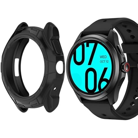 HOMTERN Cases for Ticwatch Pro 5,Flexible Silicone Cover Shell Shockproof Scratch-Proof Protector Case Smartwatch Accessories Cover
