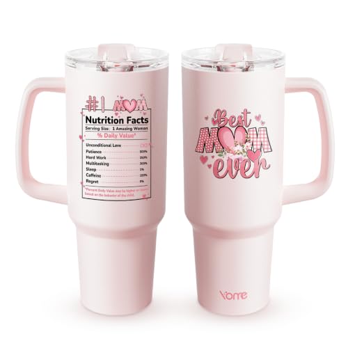 YOME 40oz Mom Tumbler with Flip Straw