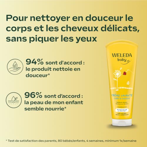 WELEDA - Crème lavante Corps & Cheveux - Nettoie en douceur - Pour la toilette quotidienne des peaux délicates des bébés et des jeunes enfants - NATRUE* - Vegan*** - 200 ml – vue 2