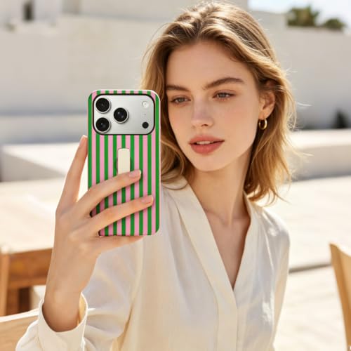 for iPhone 17 PRO MAX Case with adjustable Stand Striped-Green Red by Turenature - Used condition - Image 7
