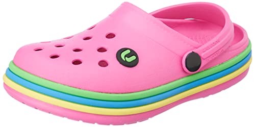 Image of URJO Rainbow Kid's Clogs /Sandals with Adjustable Back Strap Ultra Soft & Flexibility Anti Skid Comfortable Waterproof Daily Mules Clogs /Sandals Boy's & Girl's