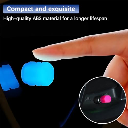 Ywdiml Car Tire Valve Stem Caps, 12PCS Fluorescent Luminous Vehicle Tire Air Caps Cover for Dark, Automotive Exterior Tyre Protecter Decor Accessories, Universal for SUV Motorcycles Bike (Pink)