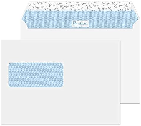Blake Premium Office C5 162 x 229 mm 120 gsm Peel and Seal Window Wallet Envelopes (34214W) Ultra White Wove - Pack of 50