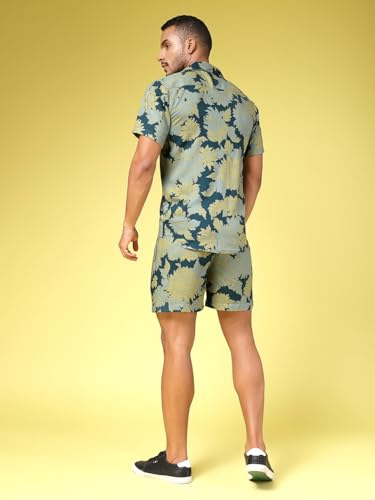 Image of Rigo Printed Co-Ord Set for Men | Casual Shirt & Shorts Night Suit Set | Lounge-wear Nightdress Pajama Set for Mens & Boys | Night Wear, Beach Wear, Vacation Wear Outfit