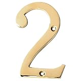 Motif 4-Inch Solid Brass Lacquered Polished Mailbox Numbers House Numbers For Outside House Numbers