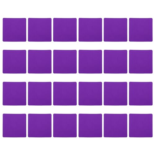 Tapis Carré PATIKIL 3.9" x 3.9" en Nylon Violet pour la Classe | 24 Pièces