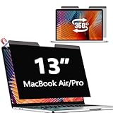 Halloive 360ラップトップ Macbook Air 13 (2018-2021、M1) および Macbook Pro 13 (2016-2022、M1、M2) マグネット式 覗き見防止 ノートパソコン プライバシーフィルター マグネット式 ブルーライトカット反射防止着脱簡単 可能、Mac マックブック ノートパソコン用