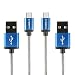 Produktbild CABBRIX USB C Kabel auf USB Blau 1,5m USB Type C Nylon Ladekabel für Samsung Galaxy S9 S8 Plus Note8 A5 A3 2017 LG G5 G6 Huawei P9 P10 Sony Xperia XZ Xa1 Z5 HTC 10/U11 (2X 1,5m, Blau)