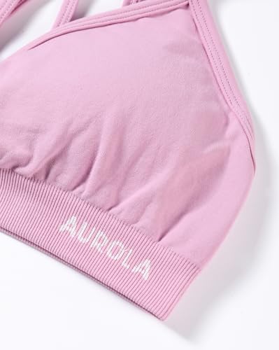 Image of AUROLA Mercury Workout Sports Bras Women Athletic Removable Padded Backless Strapy Minimal Crop Top