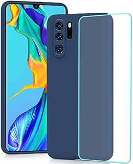 YATWIN Huawei P30 Pro Case with Screen Protector, Soft Liquid Silicone Phone Cover, Dustproof Shockproof, Wireless Charging Compatible, Full Body Armor for Huawei P30 Pro 6.47" Midnight Blue