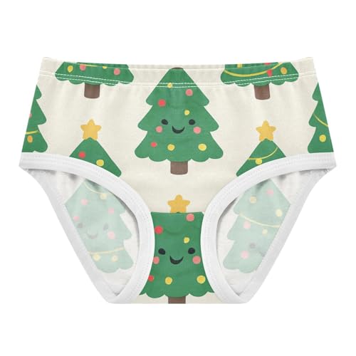 Girls' Triangle Panties Toddler Cotton Underwear for Young Girls Christmas Trees Pattern