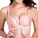 Produktbild Vertvie Damen BH Set V Push Up Ohne Bügel Bra Nahtlos Bustier mit Schnürung vorne Top(Shrimp rosa, 80A)