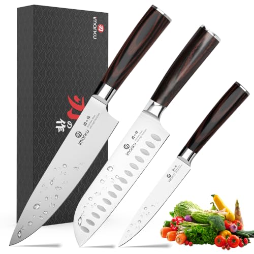 imarku 3 Pieces Knife Set Japanese High Carbon Stainless Steel Chef Knives