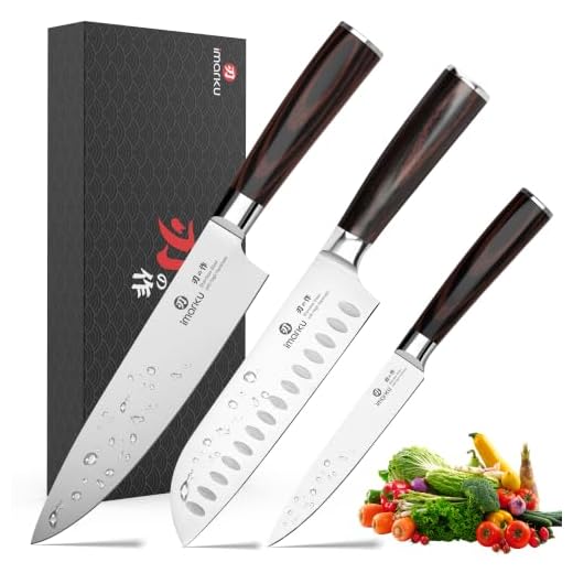 imarku 3 Pieces Knife Set, Japanese High Carbon Stainless Steel Chef Knives